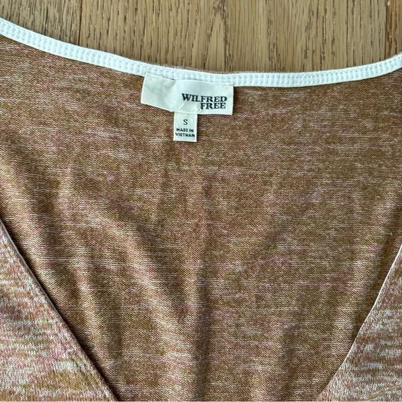 Aritzia Wilfred Free Gail Pocket Tunic Sweater Dress Heather Brown Long Sleeve - Picture 5 of 7